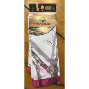 Mossy Oak Sublimated Crew Arch Support Socks Pink/White New MD 7-10.5 Shoe Size